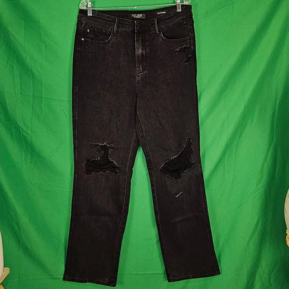 Judy Blue Black Nashville Rigid Magic‎ High Rise Straight Leg Jeans 13/31 13 31